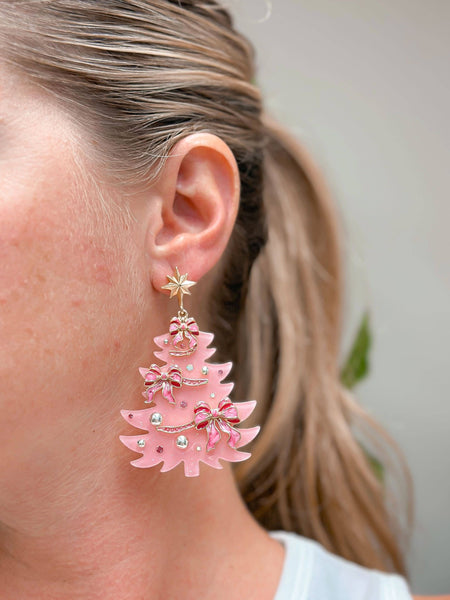 Festive Christmas Tree Dangle Earrings