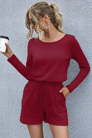 Burgundy Weekend  Romper