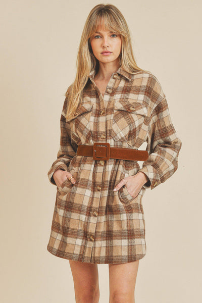 Mad About Plaid Shirt Dress