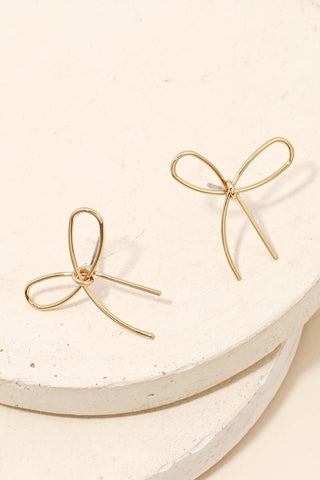 Thin Bow Tie Stud Earrings