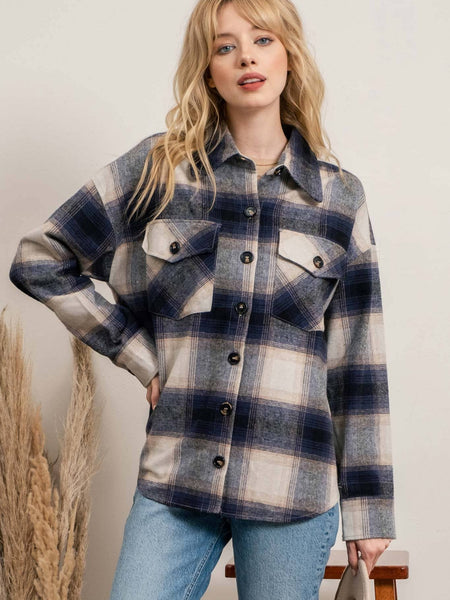 Button Up Plaid Shacket