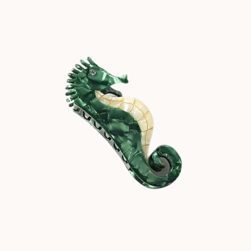 Green Seahorse Hair Claw